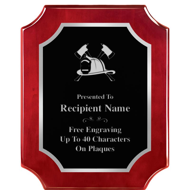 8X10 SCALLOP ROSEWOOD SLV PLQ