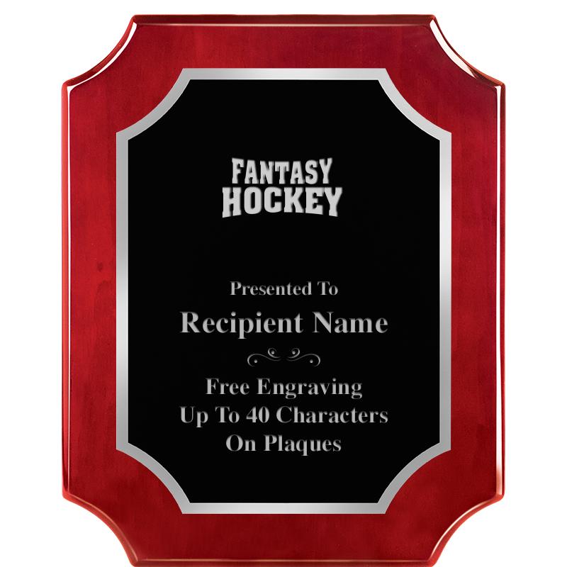 8X10 SCALLOP ROSEWOOD SLV PLQ