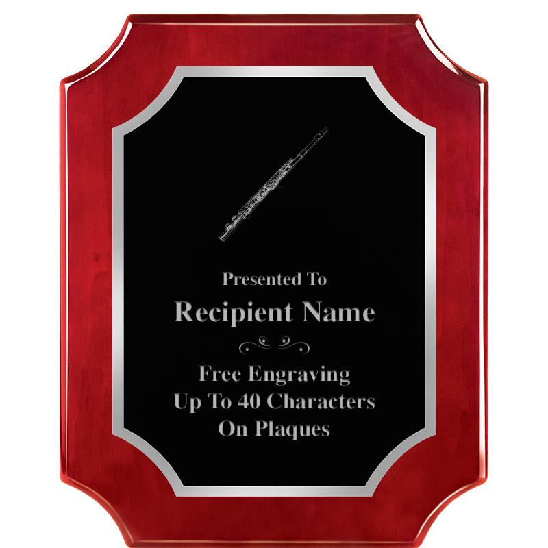 8X10 SCALLOP ROSEWOOD SLV PLQ