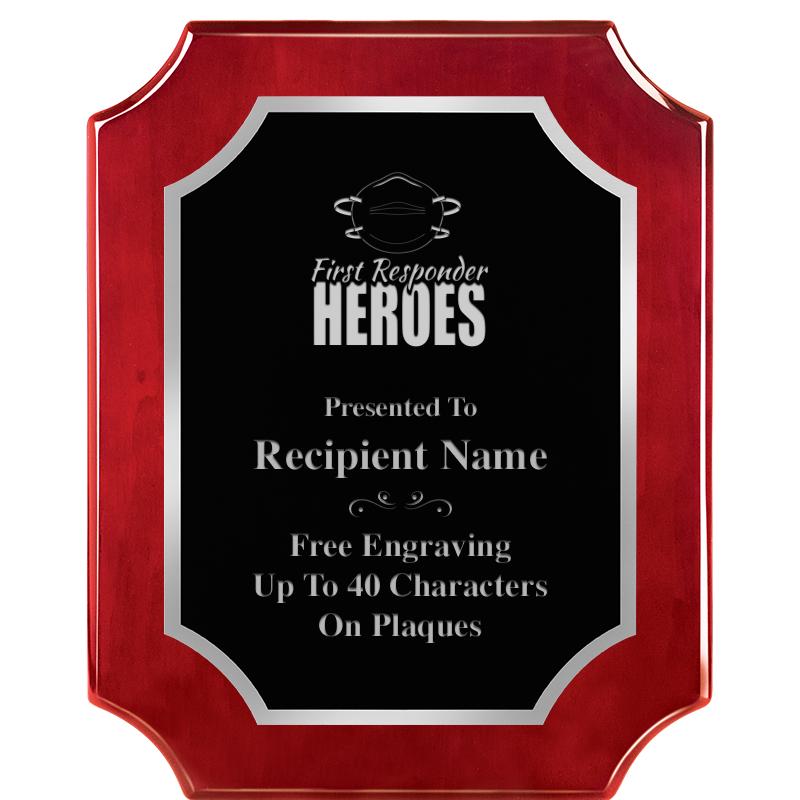 8X10 SCALLOP ROSEWOOD SLV PLQ