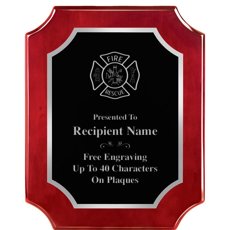 8X10 SCALLOP ROSEWOOD SLV PLQ