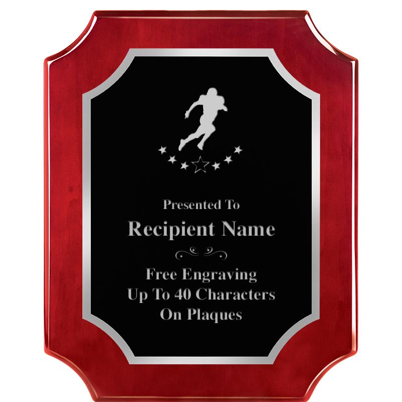 8X10 SCALLOP ROSEWOOD SLV PLQ