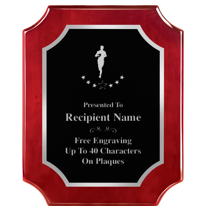 8X10 SCALLOP ROSEWOOD SLV PLQ