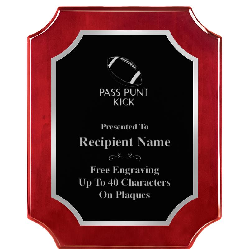 8X10 SCALLOP ROSEWOOD SLV PLQ