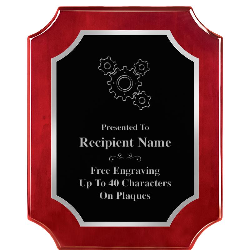 8X10 SCALLOP ROSEWOOD SLV PLQ