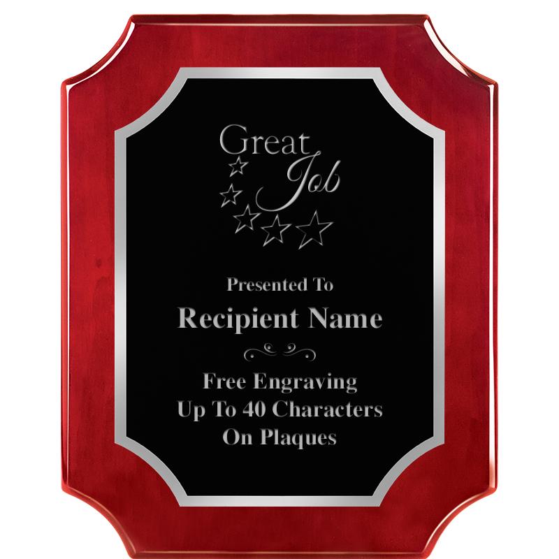 8X10 SCALLOP ROSEWOOD SLV PLQ