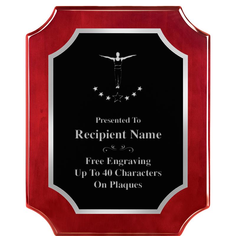 8X10 SCALLOP ROSEWOOD SLV PLQ