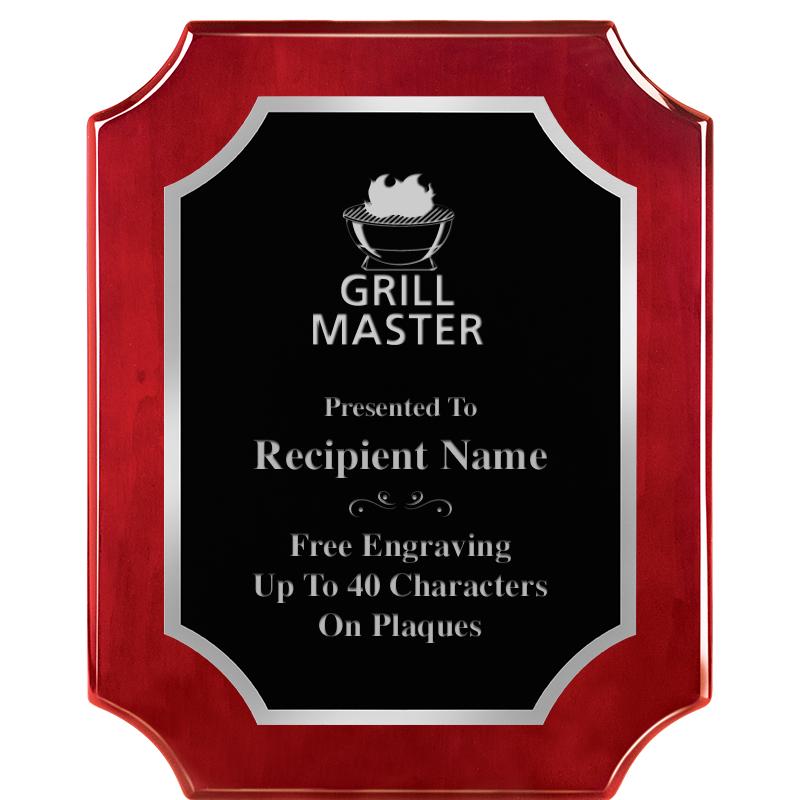 8X10 SCALLOP ROSEWOOD SLV PLQ