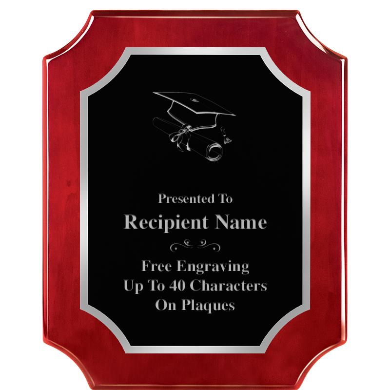 8X10 SCALLOP ROSEWOOD SLV PLQ