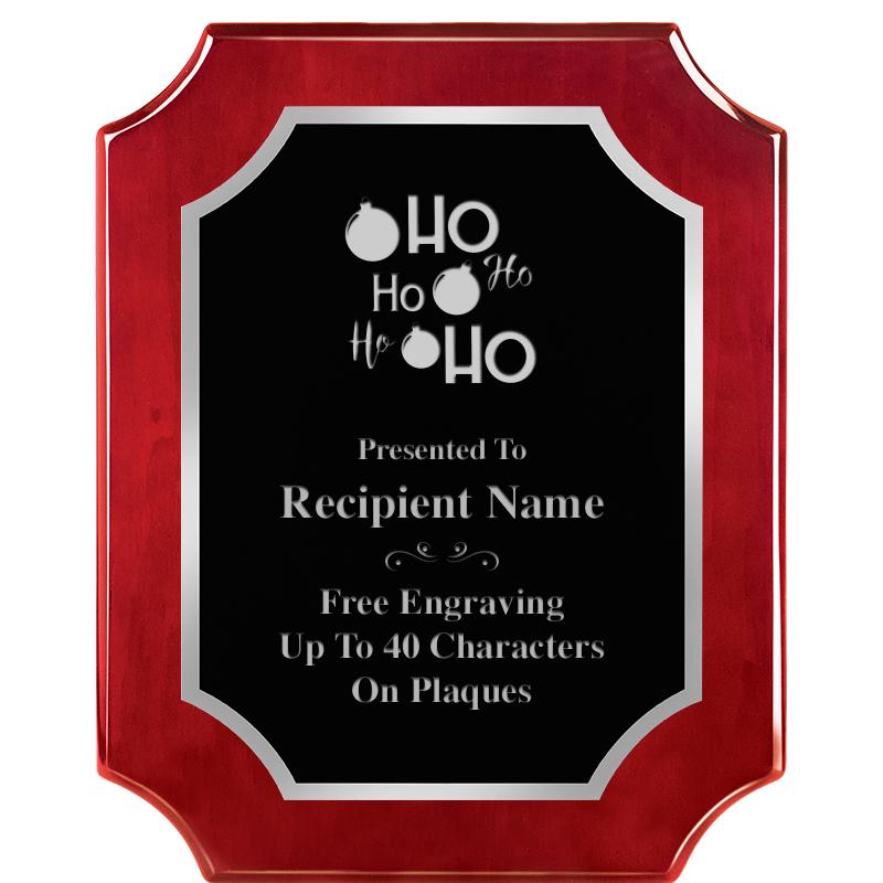 8X10 SCALLOP ROSEWOOD SLV PLQ