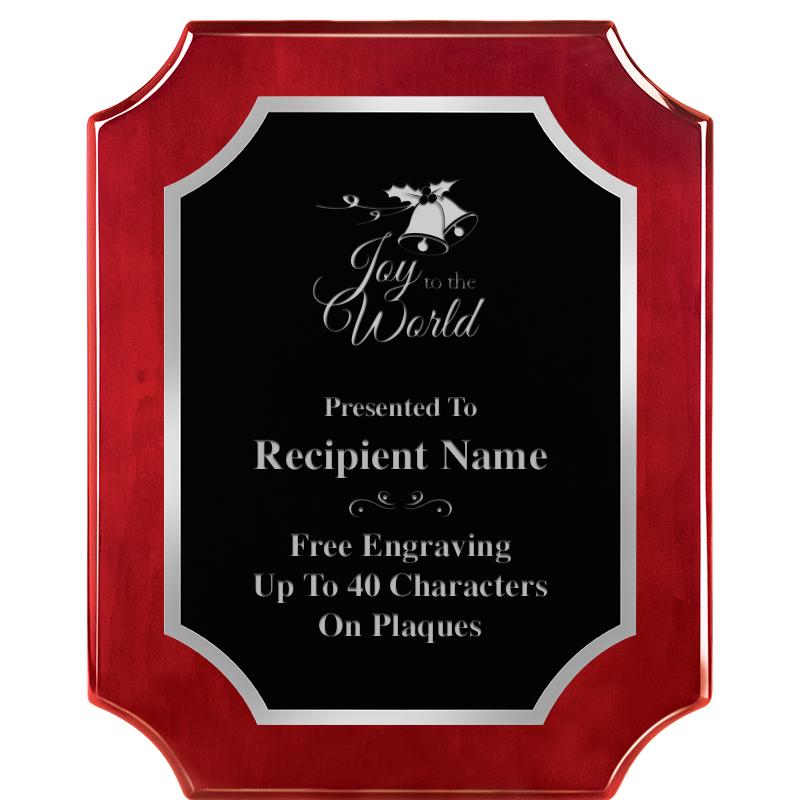 8X10 SCALLOP ROSEWOOD SLV PLQ