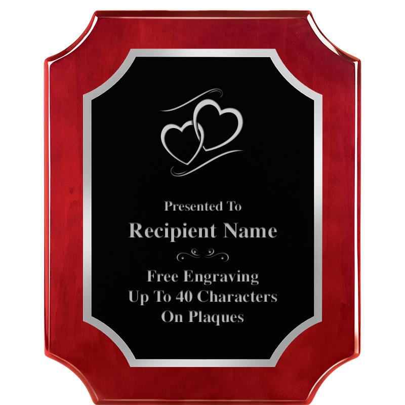 8X10 SCALLOP ROSEWOOD SLV PLQ