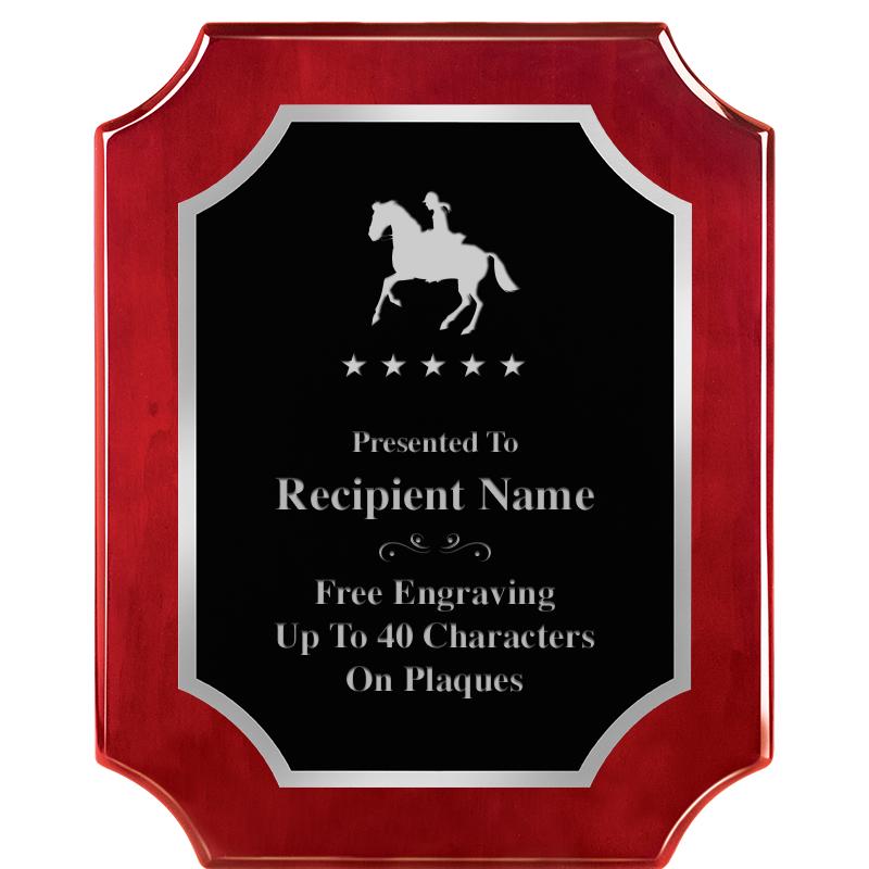 8X10 SCALLOP ROSEWOOD SLV PLQ