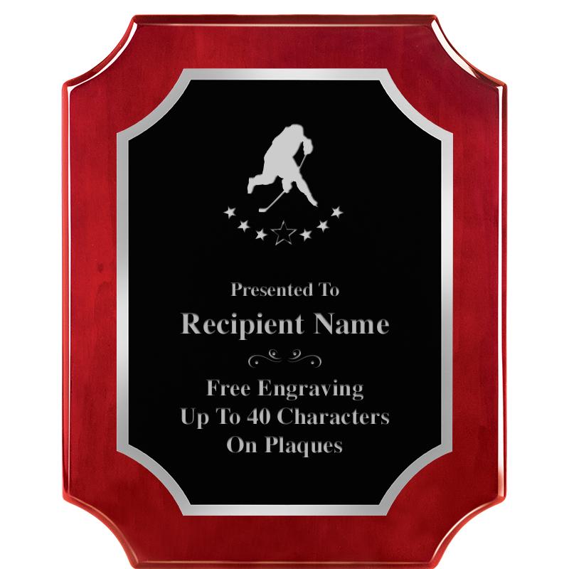 8X10 SCALLOP ROSEWOOD SLV PLQ