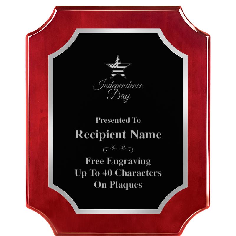 8X10 SCALLOP ROSEWOOD SLV PLQ