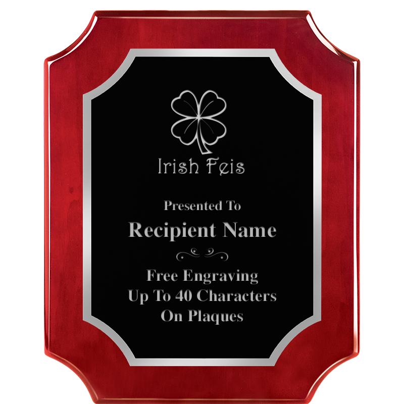 8X10 SCALLOP ROSEWOOD SLV PLQ