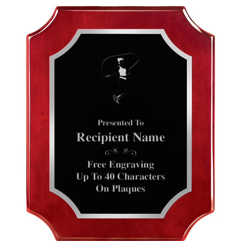 8X10 SCALLOP ROSEWOOD SLV PLQ