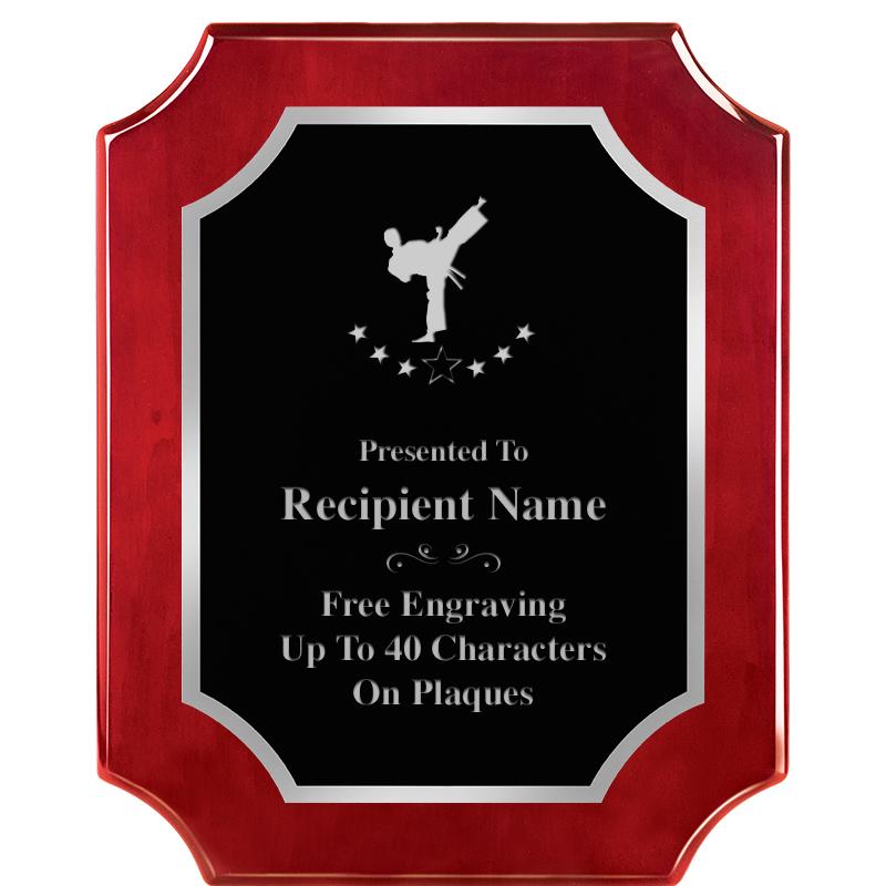 8X10 SCALLOP ROSEWOOD SLV PLQ