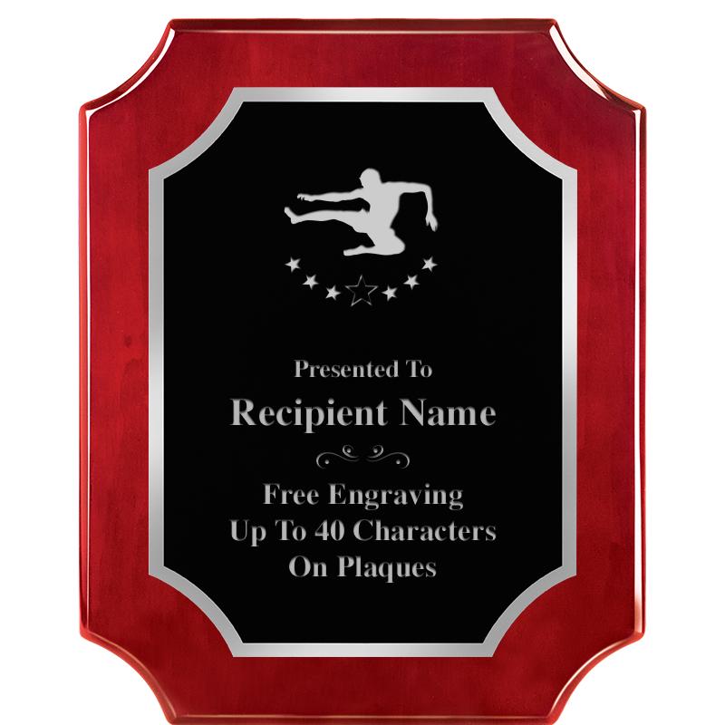 8X10 SCALLOP ROSEWOOD SLV PLQ