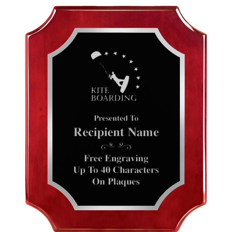 8X10 SCALLOP ROSEWOOD SLV PLQ