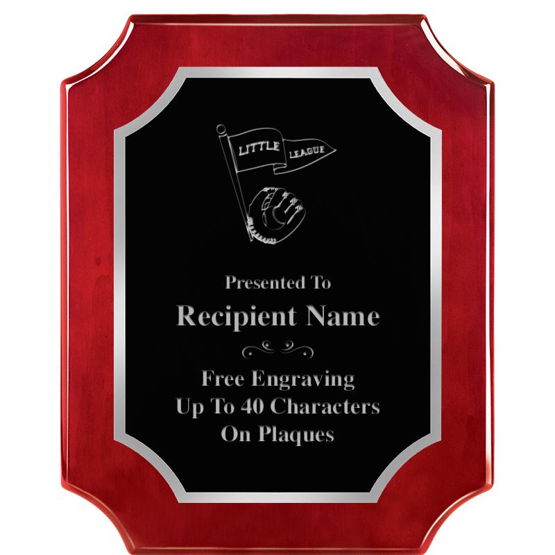 8X10 SCALLOP ROSEWOOD SLV PLQ