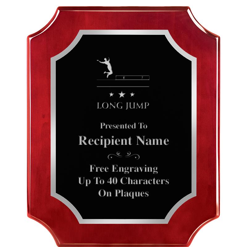 8X10 SCALLOP ROSEWOOD SLV PLQ