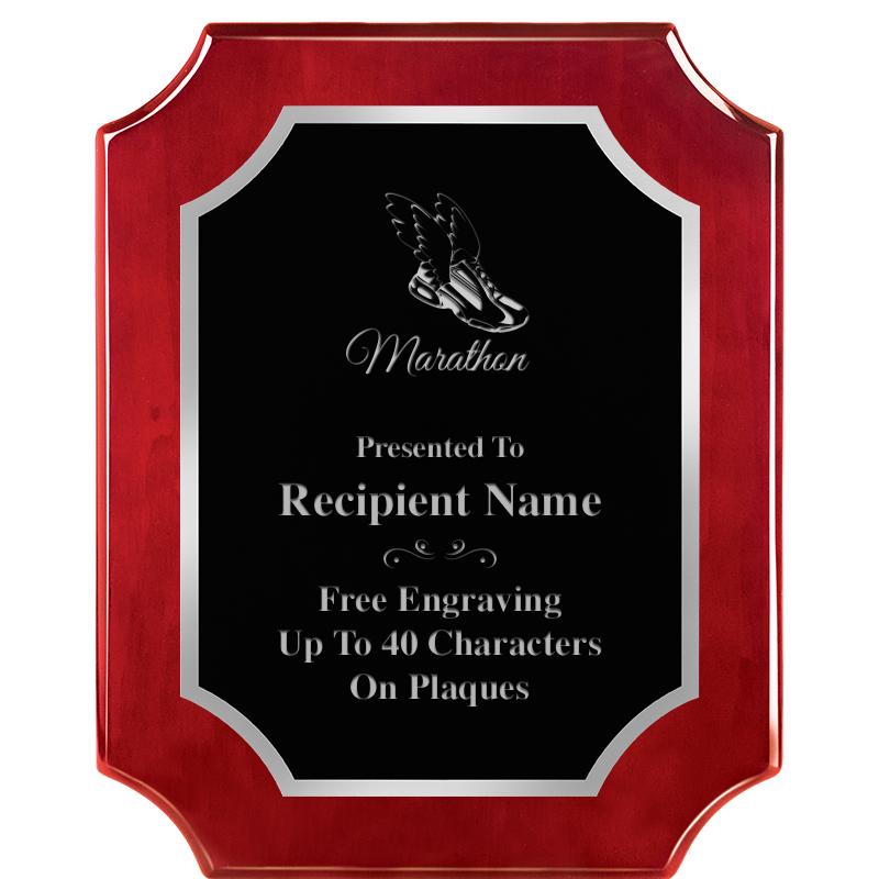 8X10 SCALLOP ROSEWOOD SLV PLQ