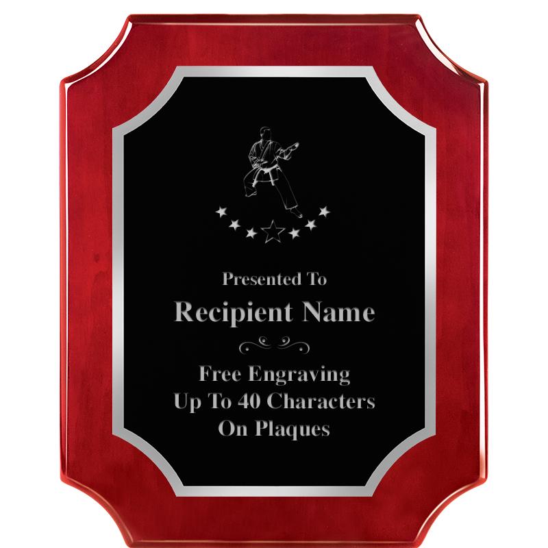 8X10 SCALLOP ROSEWOOD SLV PLQ