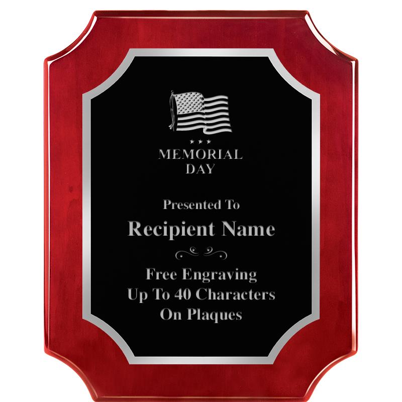 8X10 SCALLOP ROSEWOOD SLV PLQ