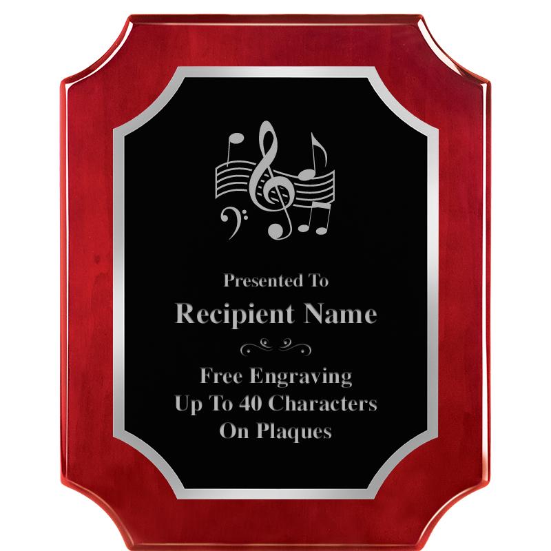 8X10 SCALLOP ROSEWOOD SLV PLQ