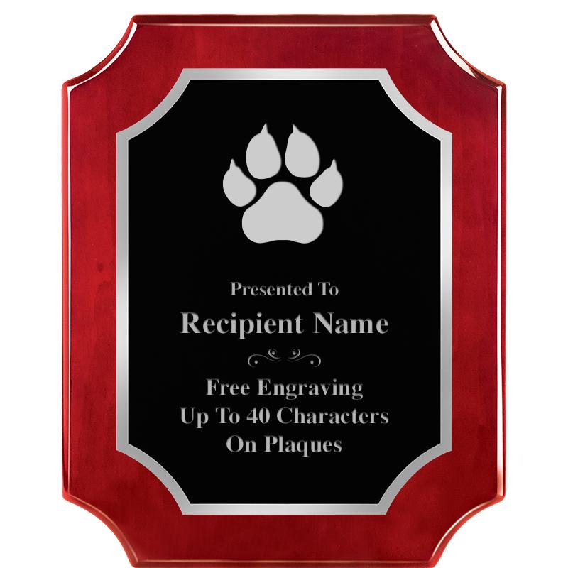 8X10 SCALLOP ROSEWOOD SLV PLQ