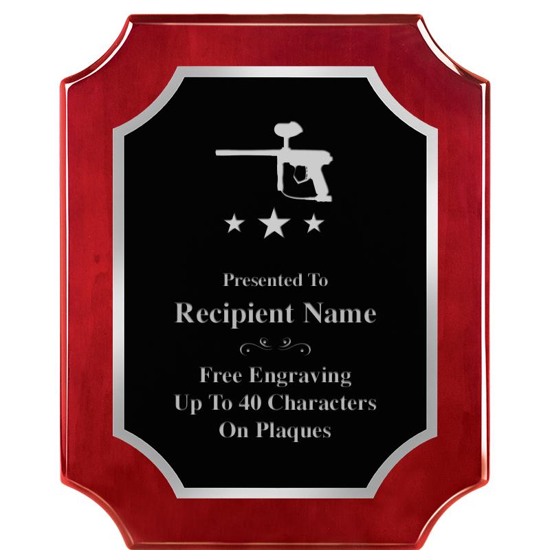 8X10 SCALLOP ROSEWOOD SLV PLQ