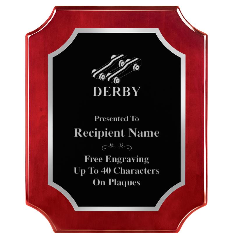 8X10 SCALLOP ROSEWOOD SLV PLQ