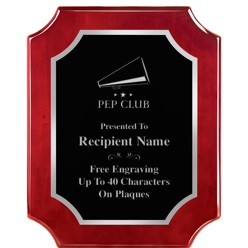 8X10 SCALLOP ROSEWOOD SLV PLQ