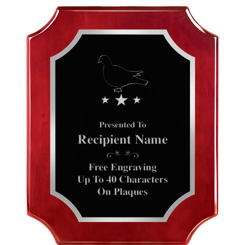 8X10 SCALLOP ROSEWOOD SLV PLQ