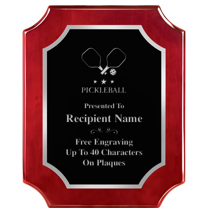 8X10 SCALLOP ROSEWOOD SLV PLQ