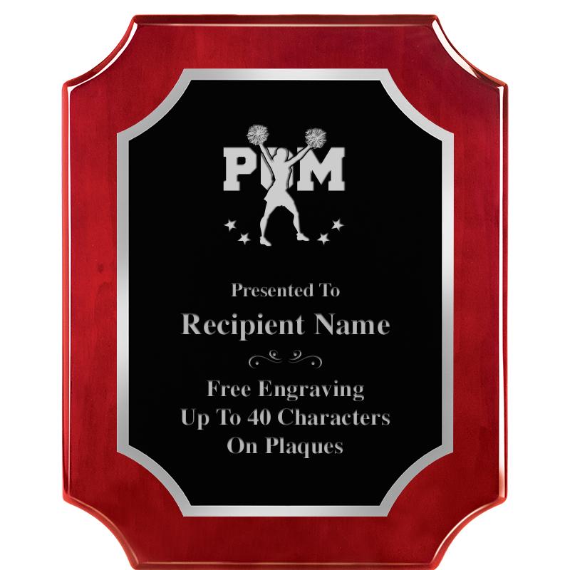 8X10 SCALLOP ROSEWOOD SLV PLQ