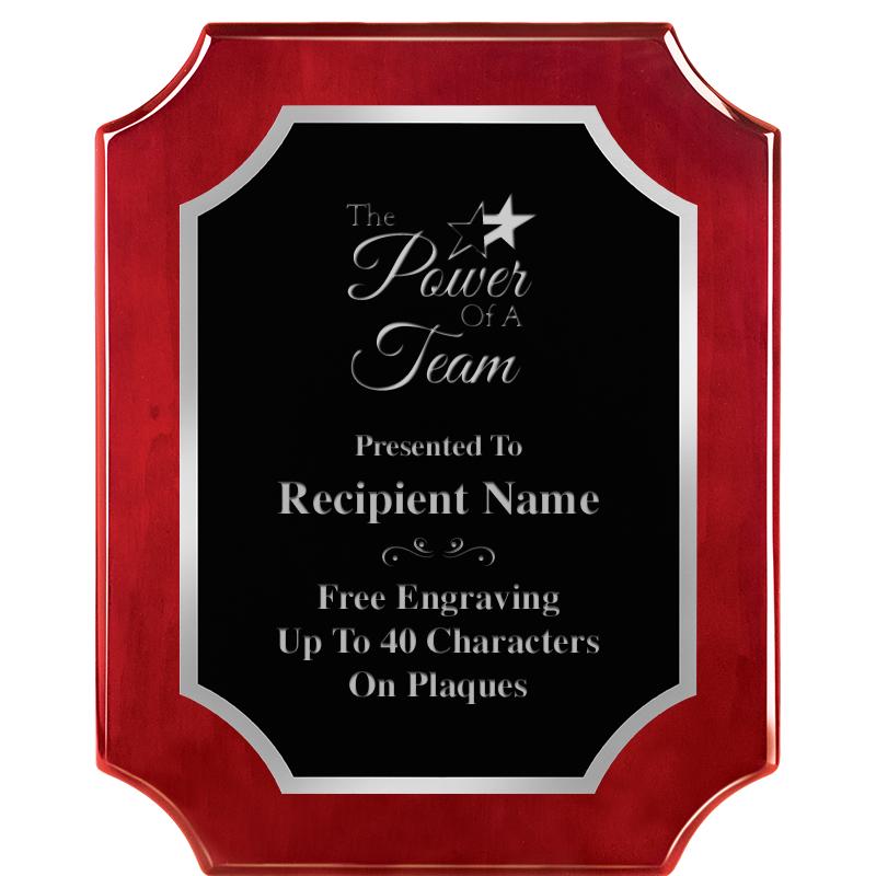 8X10 SCALLOP ROSEWOOD SLV PLQ