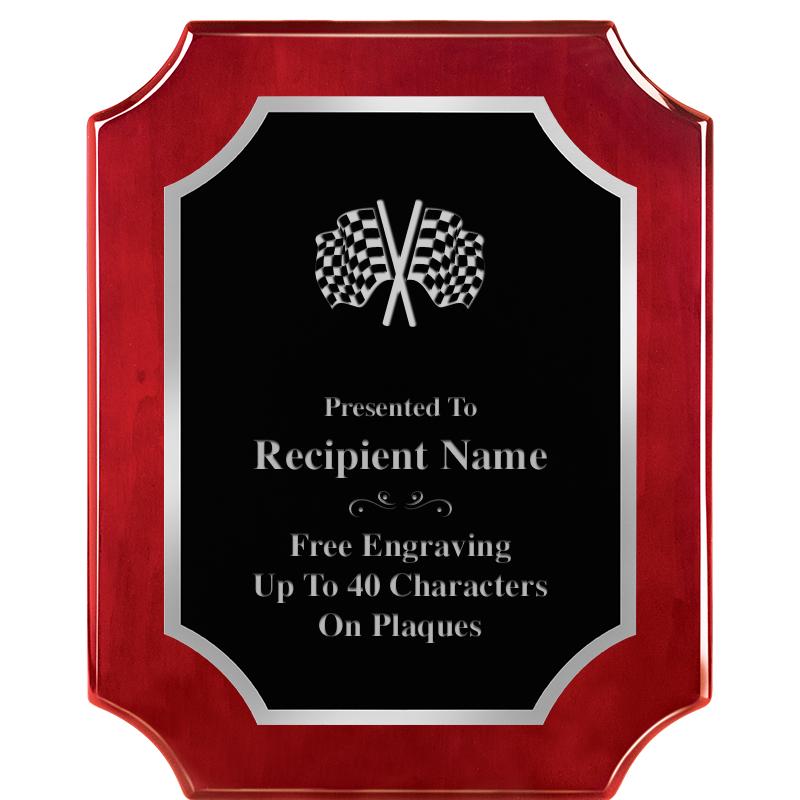 8X10 SCALLOP ROSEWOOD SLV PLQ