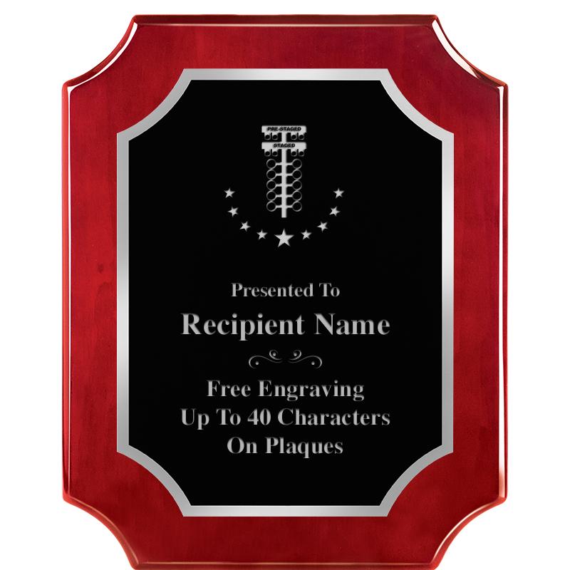 8X10 SCALLOP ROSEWOOD SLV PLQ