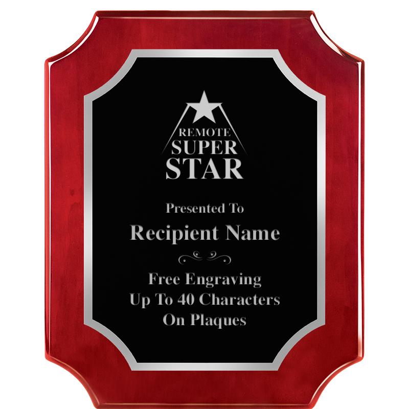 8X10 SCALLOP ROSEWOOD SLV PLQ