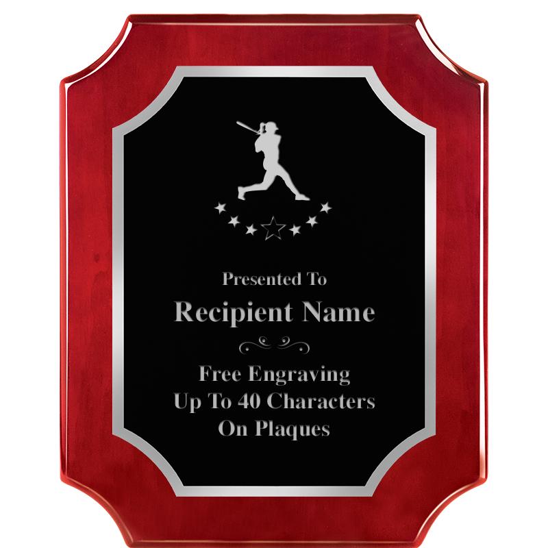 8X10 SCALLOP ROSEWOOD SLV PLQ