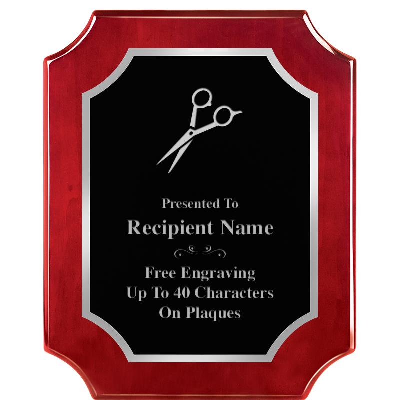 8X10 SCALLOP ROSEWOOD SLV PLQ