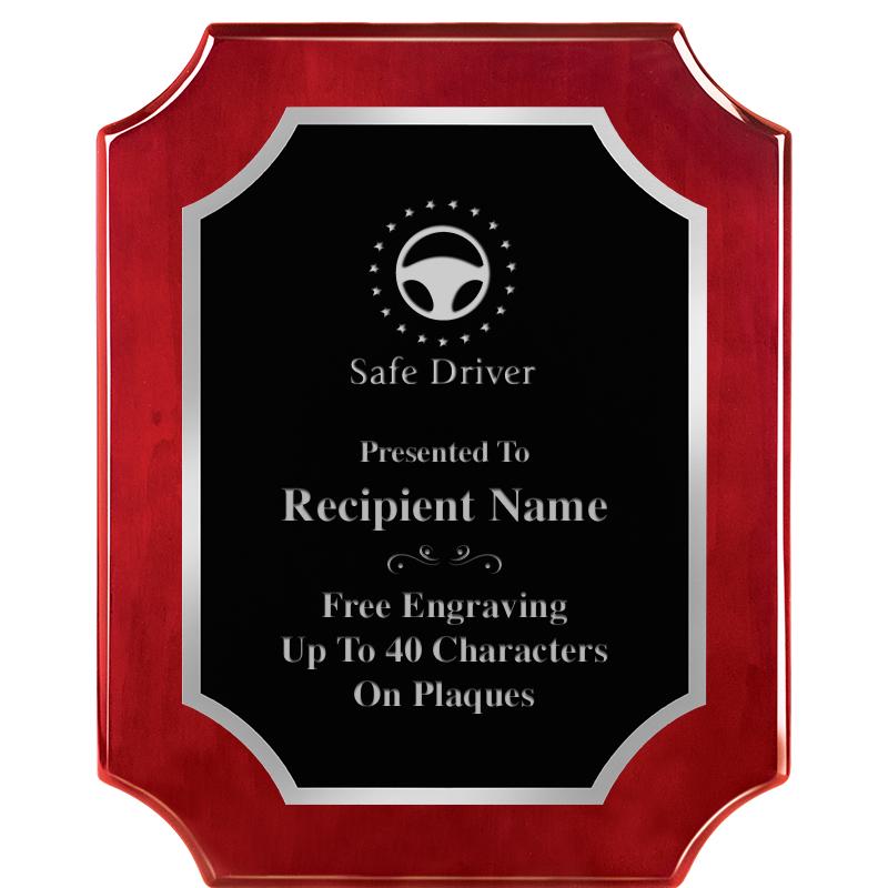 8X10 SCALLOP ROSEWOOD SLV PLQ