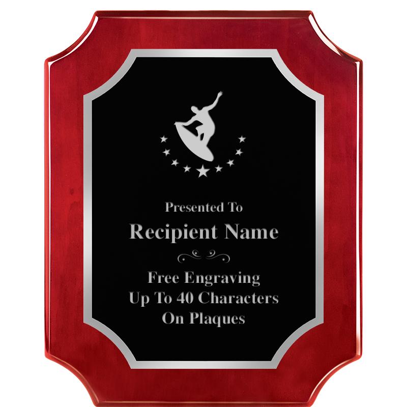 8X10 SCALLOP ROSEWOOD SLV PLQ