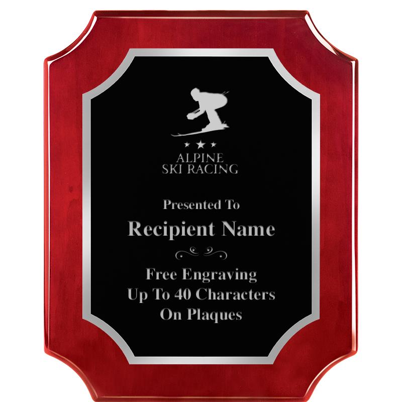 8X10 SCALLOP ROSEWOOD SLV PLQ