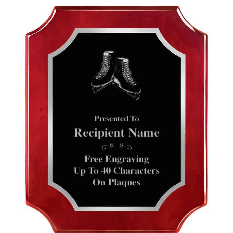 8X10 SCALLOP ROSEWOOD SLV PLQ