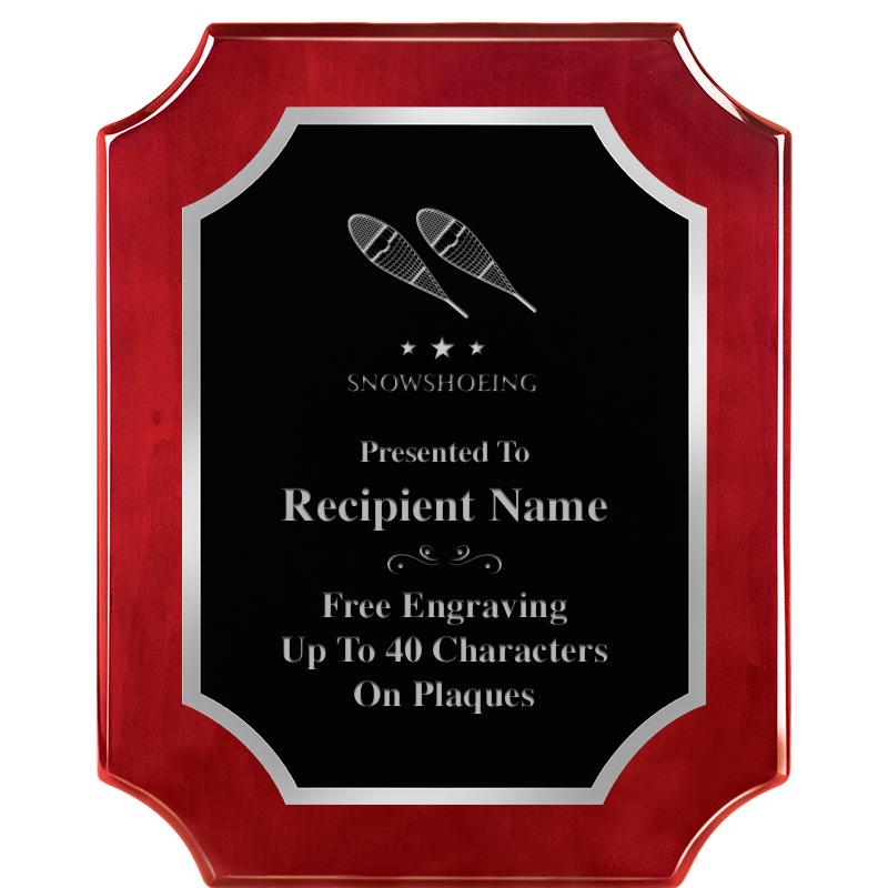 8X10 SCALLOP ROSEWOOD SLV PLQ