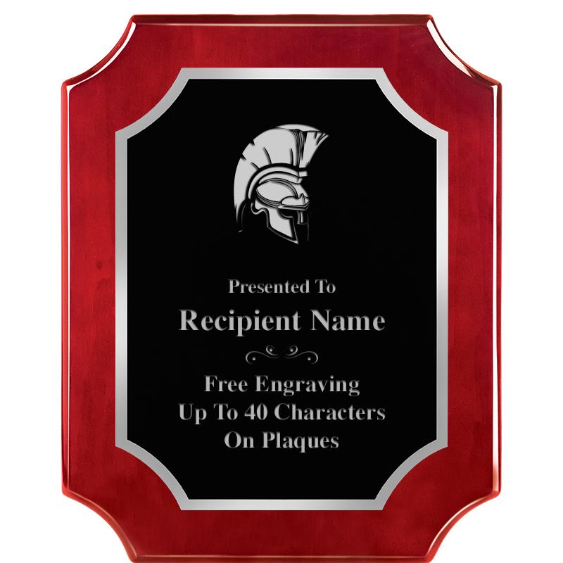 8X10 SCALLOP ROSEWOOD SLV PLQ