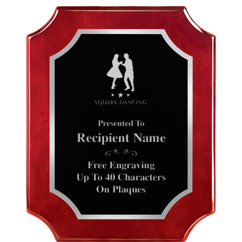 8X10 SCALLOP ROSEWOOD SLV PLQ